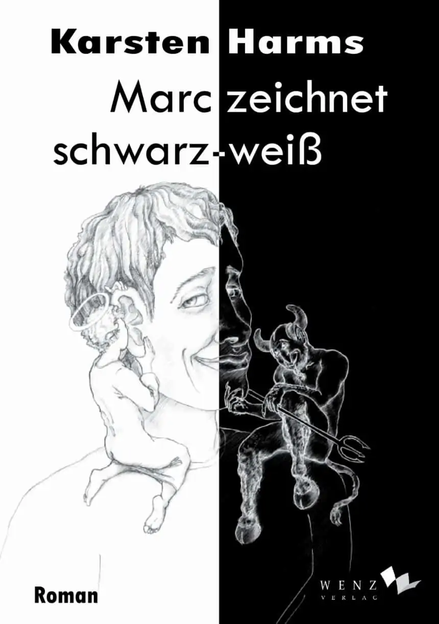 Marc zeichnet schwarz weiß