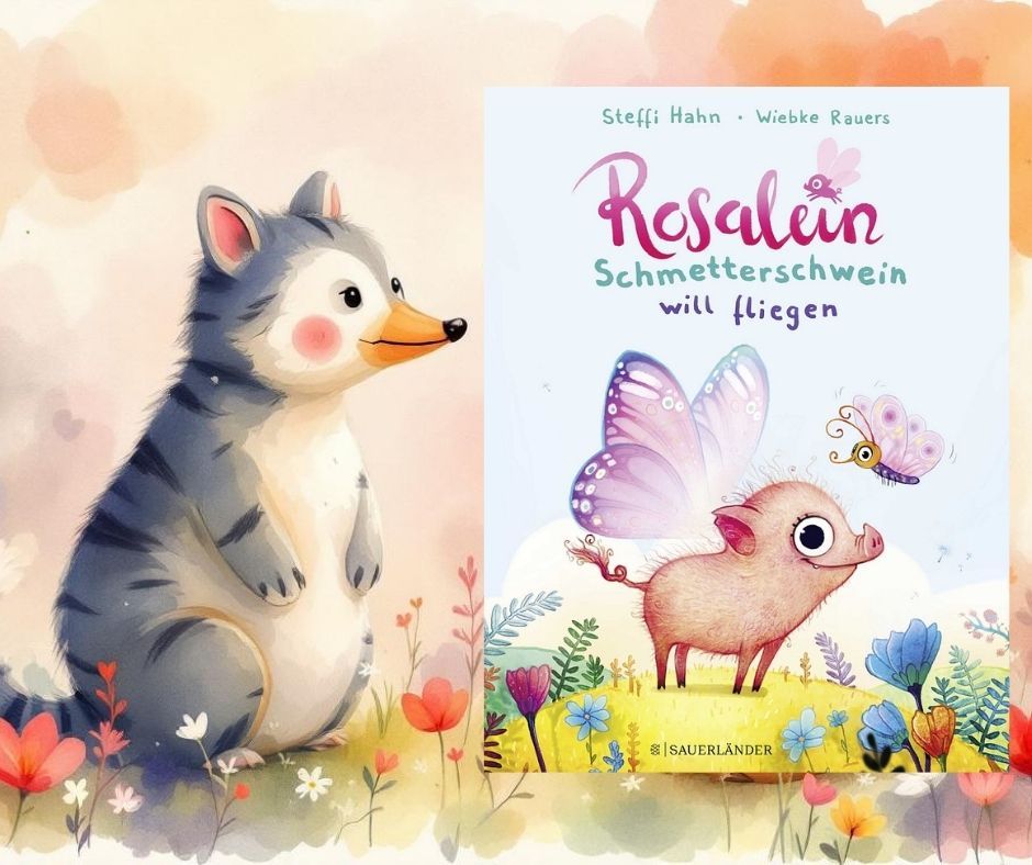 Rosalein Schmetterschwein will fliegen